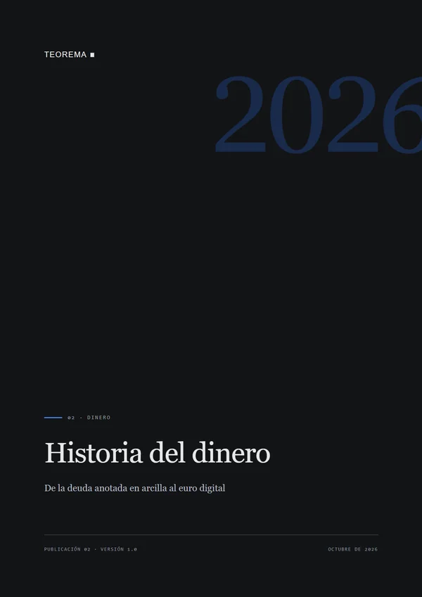 Portada de «Historia del dinero», publicación 02 de Teorema