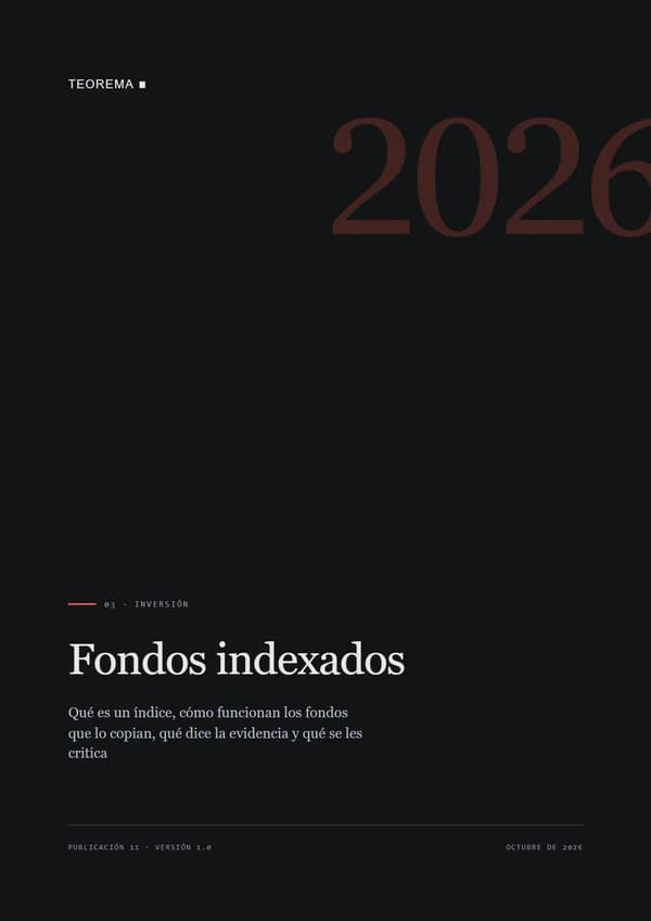 Portada de «Fondos indexados», publicación 11 de Teorema