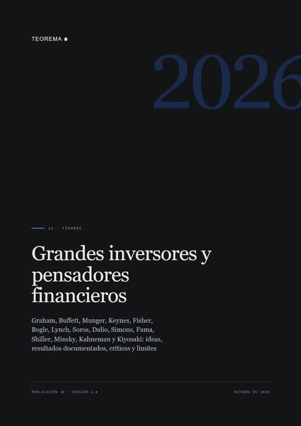 Portada de «Grandes inversores y pensadores financieros», publicación 30 de Teorema
